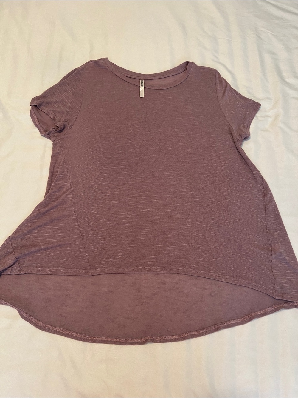 Tresics Mauve Size Small Sheer Short Sleeve High-Low Tee EUC